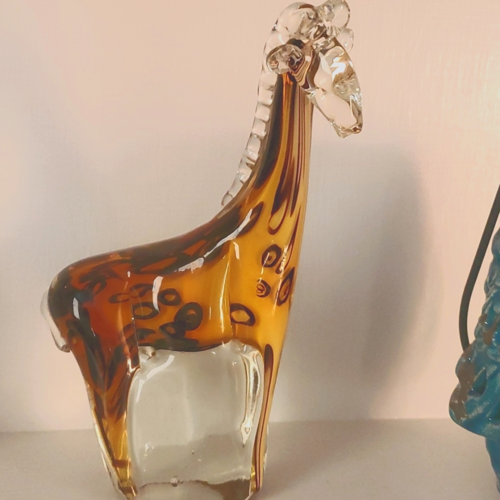 Heavy Glass Giraffe Figurine